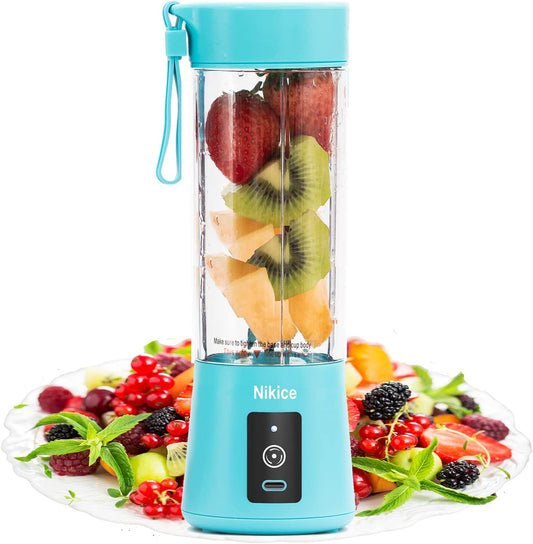 Personal Blender and Juicer Cup - Portable Smoothie and Shake Maker, Handheld Fruit Blender - Blue